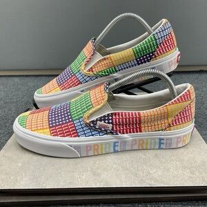 Vans Classic Rainbow Pride Slip-On Sneakers Mens 7.5 Womens 9 Canvas LGBTQ